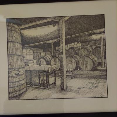 Wine Barrel Art Print, Signed by the Artist (MB-JS)