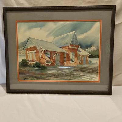 'Gaithersburg Depot', Original Watercolor by Kathie Blozan (MB-JS)