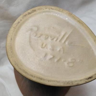 1942 Roseville Pottery Peony Cornucopia Vase, Shape 171-8, Coral Pink