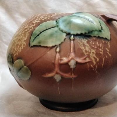Antique Roseville Brown Fuchsia Green JardiniÃ¨re 347-6 Circa 1936