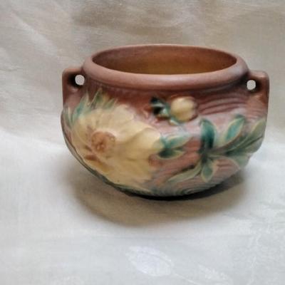 Antique Roseville Peony rose bowl #661-3 Circa 1930's