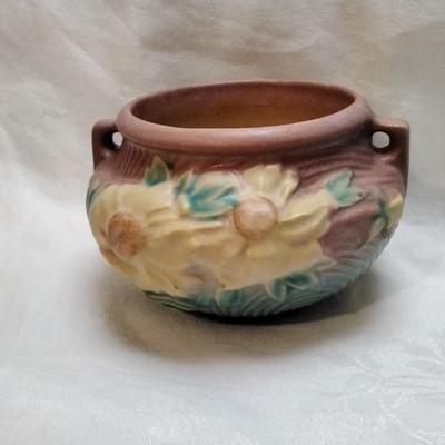 Antique Roseville Peony rose bowl #661-3 Circa 1930's
