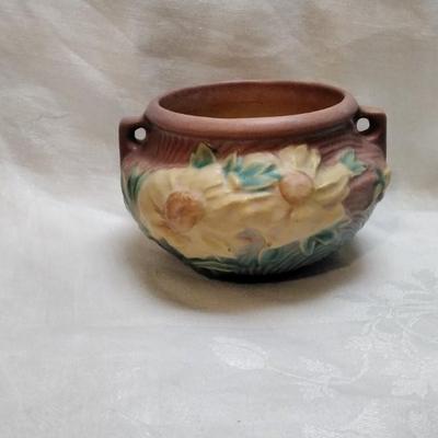 Antique Roseville Peony rose bowl #661-3 Circa 1930's