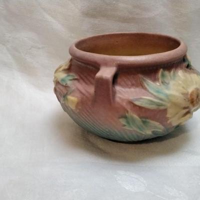 Antique Roseville Peony rose bowl #661-3 Circa 1930's