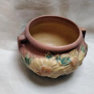 Antique Roseville Peony rose bowl #661-3 Circa 1930's