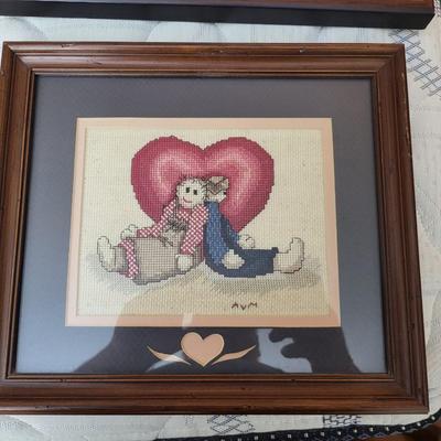 4 Pieces of Framed Needlepoint
