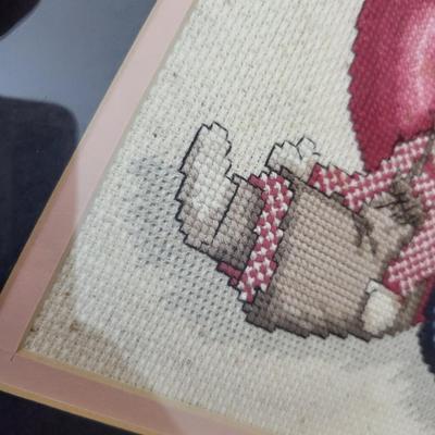 4 Pieces of Framed Needlepoint