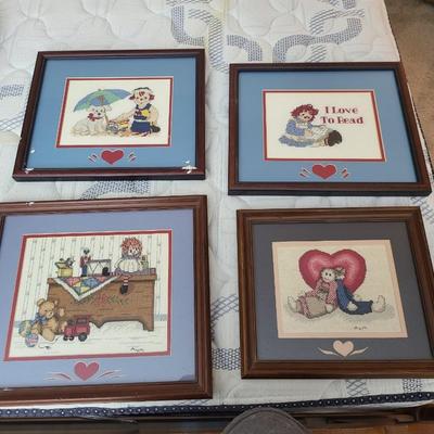 4 Pieces of Framed Needlepoint