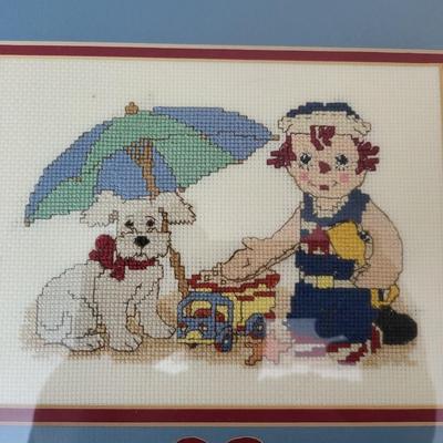 4 Pieces of Framed Needlepoint