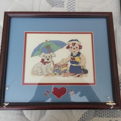 4 Pieces of Framed Needlepoint