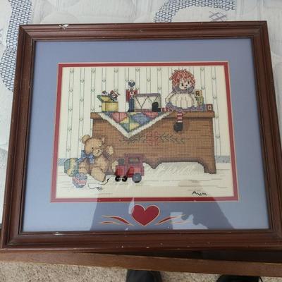 4 Pieces of Framed Needlepoint