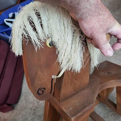 Flat Seat Oak Rocking Horse
