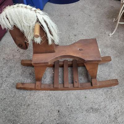 Flat Seat Oak Rocking Horse