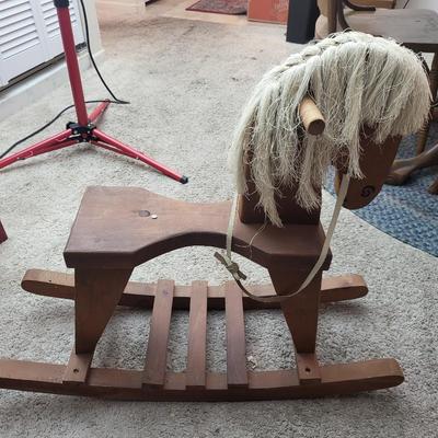 Flat Seat Oak Rocking Horse