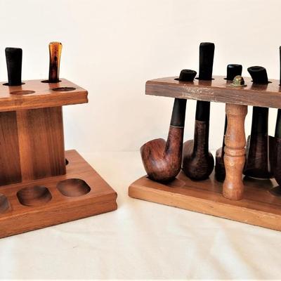 Lot #65  Lot of 9 Vintage Pipes with Stands