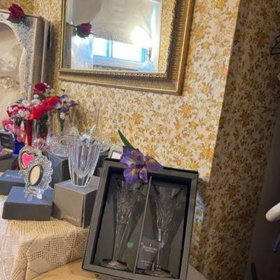 Boxed Waterford Crystal incl Bridge & Groom Toasting glass set