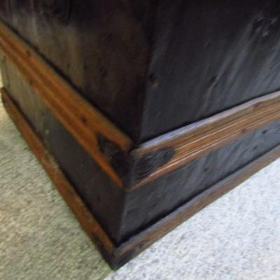 Antique Wood and Metal Dome Top Trunk