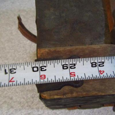 Antique Wood Trunk with Metal Accents