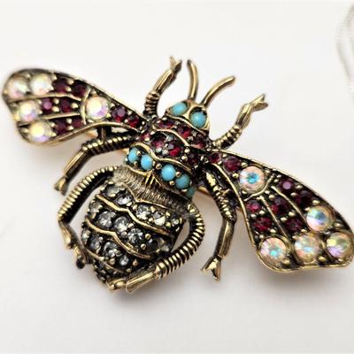 Lot #70  Jewelry Lot - 1980's Jeanne Bug Brooch and Sterling/Carnelian Cat Necklace