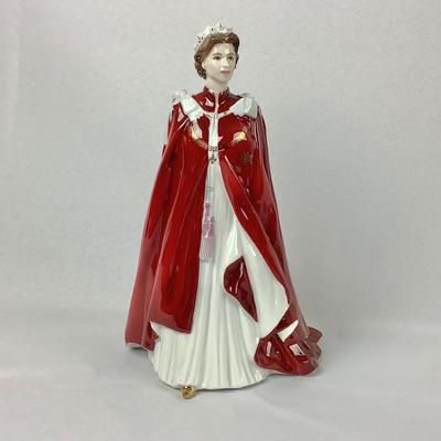Lot 539 Royal Worchester, Porcelain Figure, made in England, In Celebration of the Queens 80th Birthday 2006