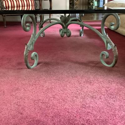 Lot 546 Beautiful Vintage Spanish Style Solid Wrought IRon Coffee Table, Hollywood Regency