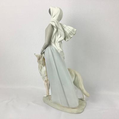 Lot 548 Signed LLADRO Porcelain Figure, Lady Walking a Greyhound