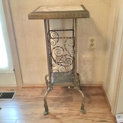 Lot 549 Exceptional Antique Victorian Wrought Iron and Marble Square Fern Stand B&H Era