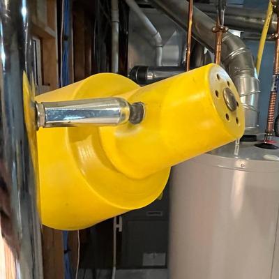 70s Sunshine Yellow 3 light Pole Lamp