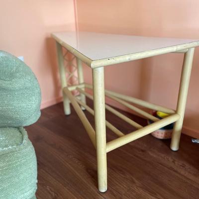 MCM rattan side table