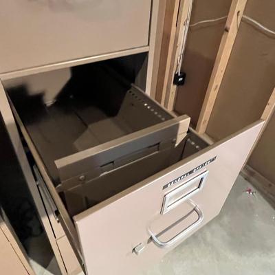Vintage Tan 4 Drawer File cabinet
