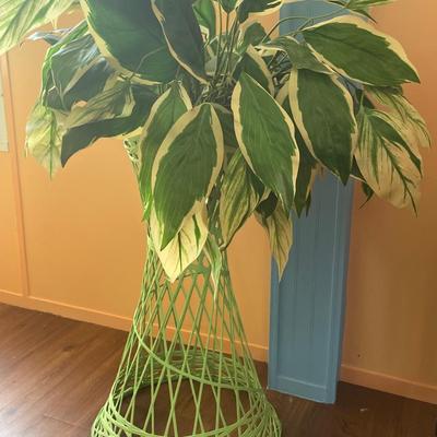 MCM planter with faux plant