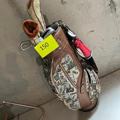 Burton Golf Bag W/ some clubs