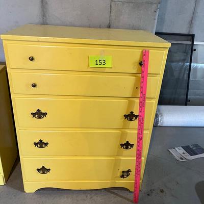Vintage yellow painted chest of drawers