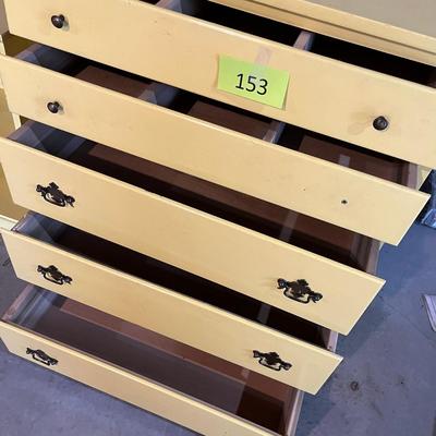 Vintage yellow painted chest of drawers