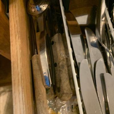 Flatware & Large Kitchen Utensils Lot
