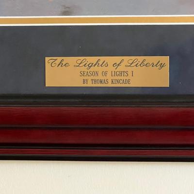 Thomas Kincade Framed Print Art "The Lights of Liberty"