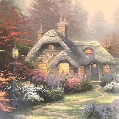 Thomas Kincade Framed Print Art "Everett's Cottage"