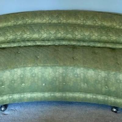 1960's Retro Green And Gold Couch