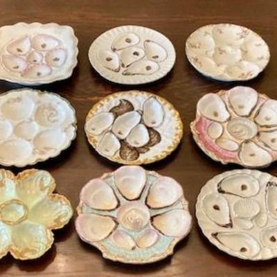 Lot Of 13 Vintage Oyster Plates