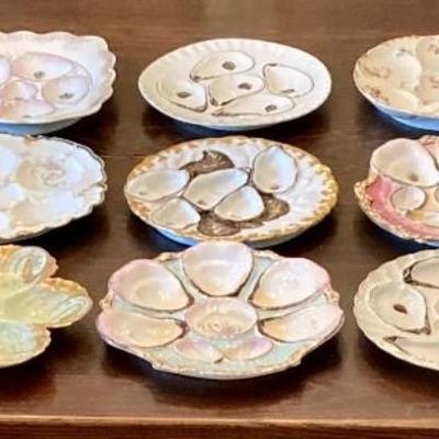 Lot Of 13 Vintage Oyster Plates