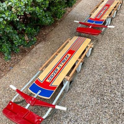 Two Vintage Silver Streak Sleds