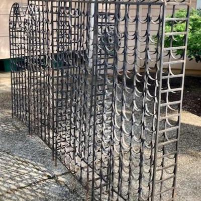 Four Black Metal Wine Racks