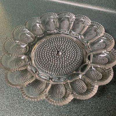Indiana Glass Starburst Egg Platter