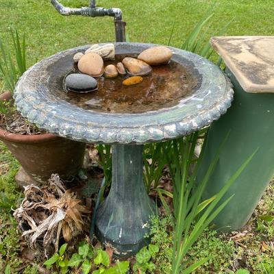 Cement birdbath
