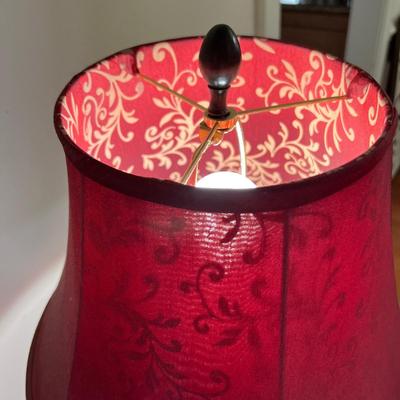 2 Red and Black Table Lamps Set