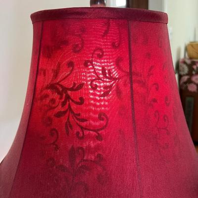 2 Red and Black Table Lamps Set