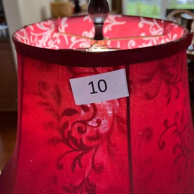 2 Red and Black Table Lamps Set