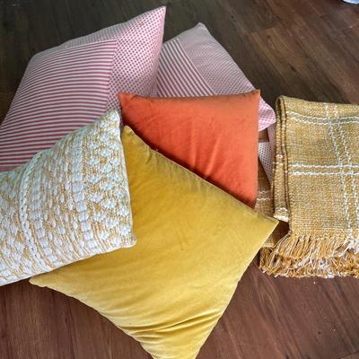 Throw pillows and runner rug