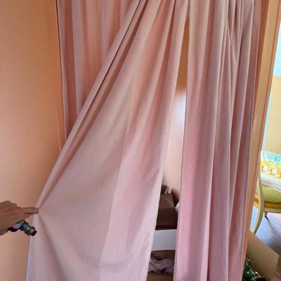 Pink velvet curtain