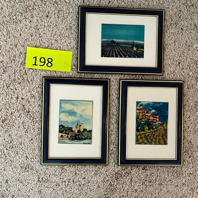 Lot of 3 small framed prints